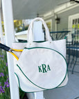 Canvas Tennis Tote Embroidered Monogram
