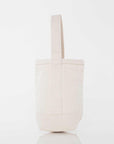 Natural canvas wine tote bag on a white background