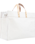 Leather Handle Box Tote Bag