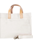 Monogrammed Leather Handle Crossbody Tote Bag