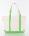 Lime Green Trim Custom Canvas Tote Bag