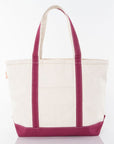 Maroon Trim Custom Canvas Tote