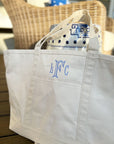 Natural Canvas Boat Tote Bag Monogrammed