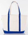 Royal Blue Trim Custom Canvas Tote Bag