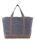 Embroidered Waxed Canvas Large Tote Bag