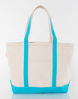 Turquoise Trim Custom Canvas Tote