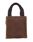 Waxed Khaki Canvas Beer Bottle Carrier, Embroidered