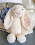 Monogrammed plush cream bunny for baby