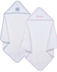 personalized baby hooded towel with embroidered initials and name