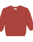 Girls' red puff sleeve sweatshirt on a white background