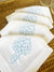 Hydrangea Embroidered Linen Cocktail napkins for Spring Entertaining and Hosting