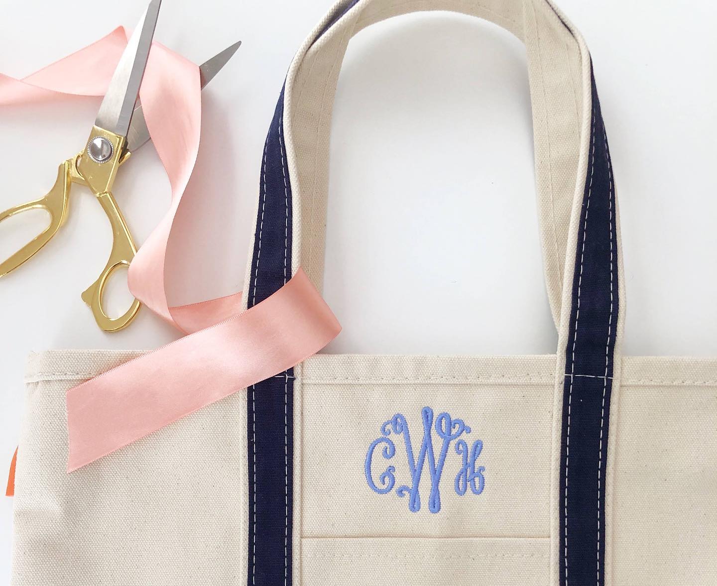 classic canvas boat tote monogrammed