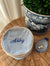 Monogrammed Navy Stripe Circle MakeUp Jewelry Case