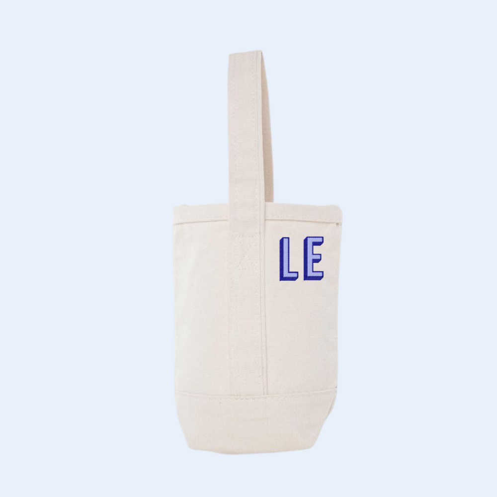 Custom Embroidered Canvas Wine Bag