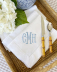 Custom Embroidered Fishtail Monogram Personalized Dinner Napkins