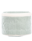 Dark Green Canvas Stripe Circle Case, Monogrammed
