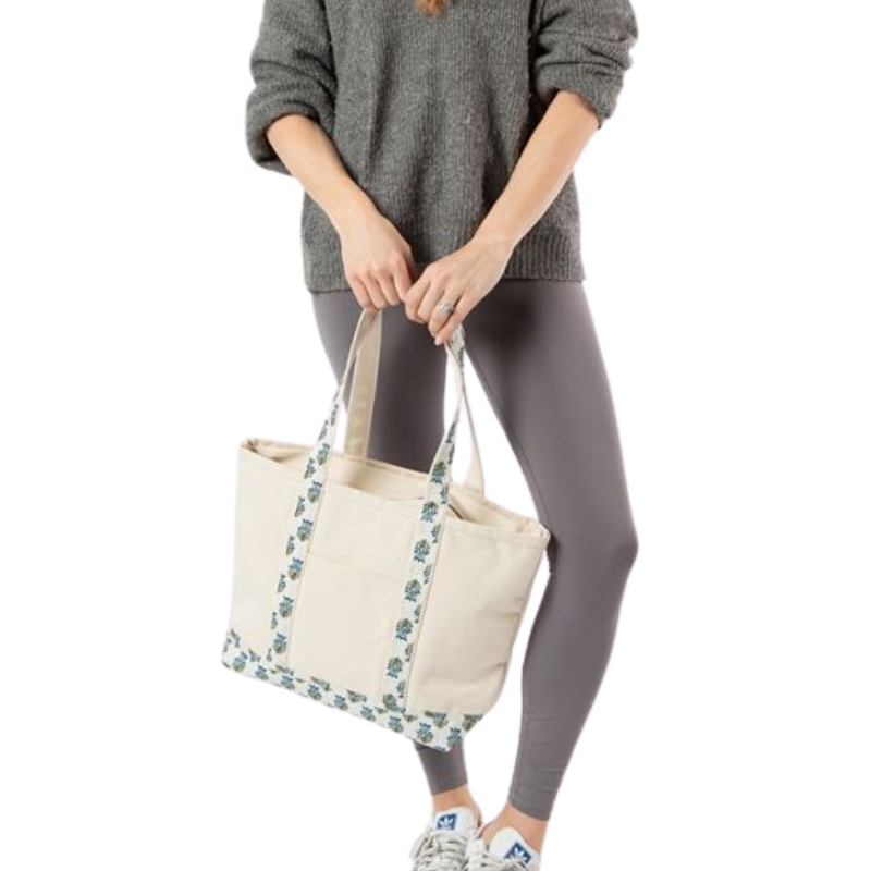 Block Print Medium Canvas Tote Bag