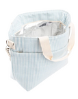 Embroidered Light Blue Stripe Canvas Cooler Tote 2
