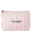 Embroidered Monogram Block Print Zip Bag