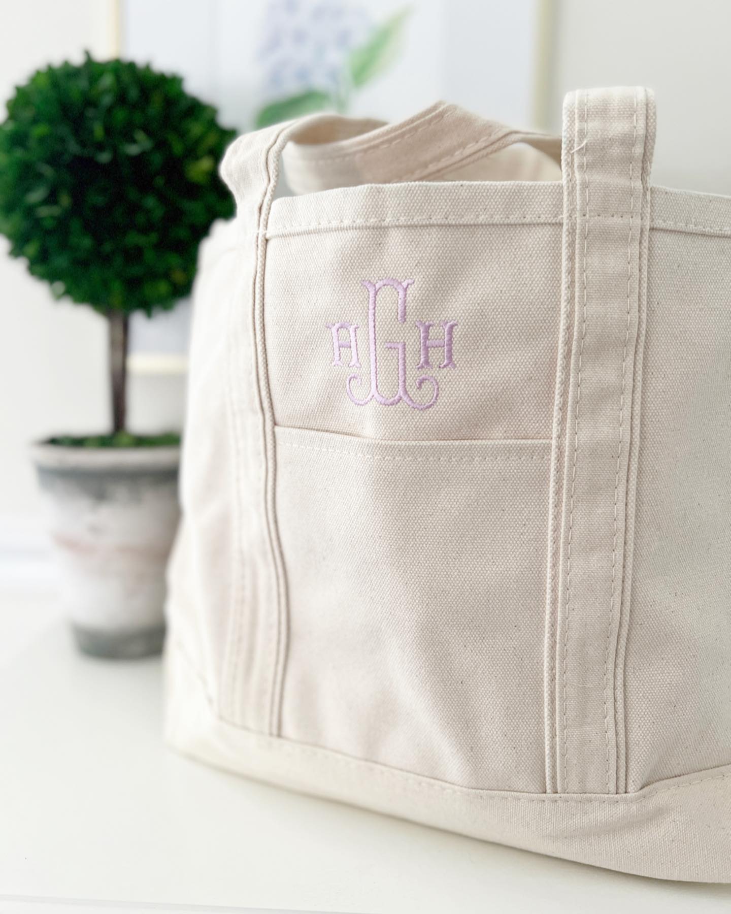 Green Trim Custom Canvas Tote Bag