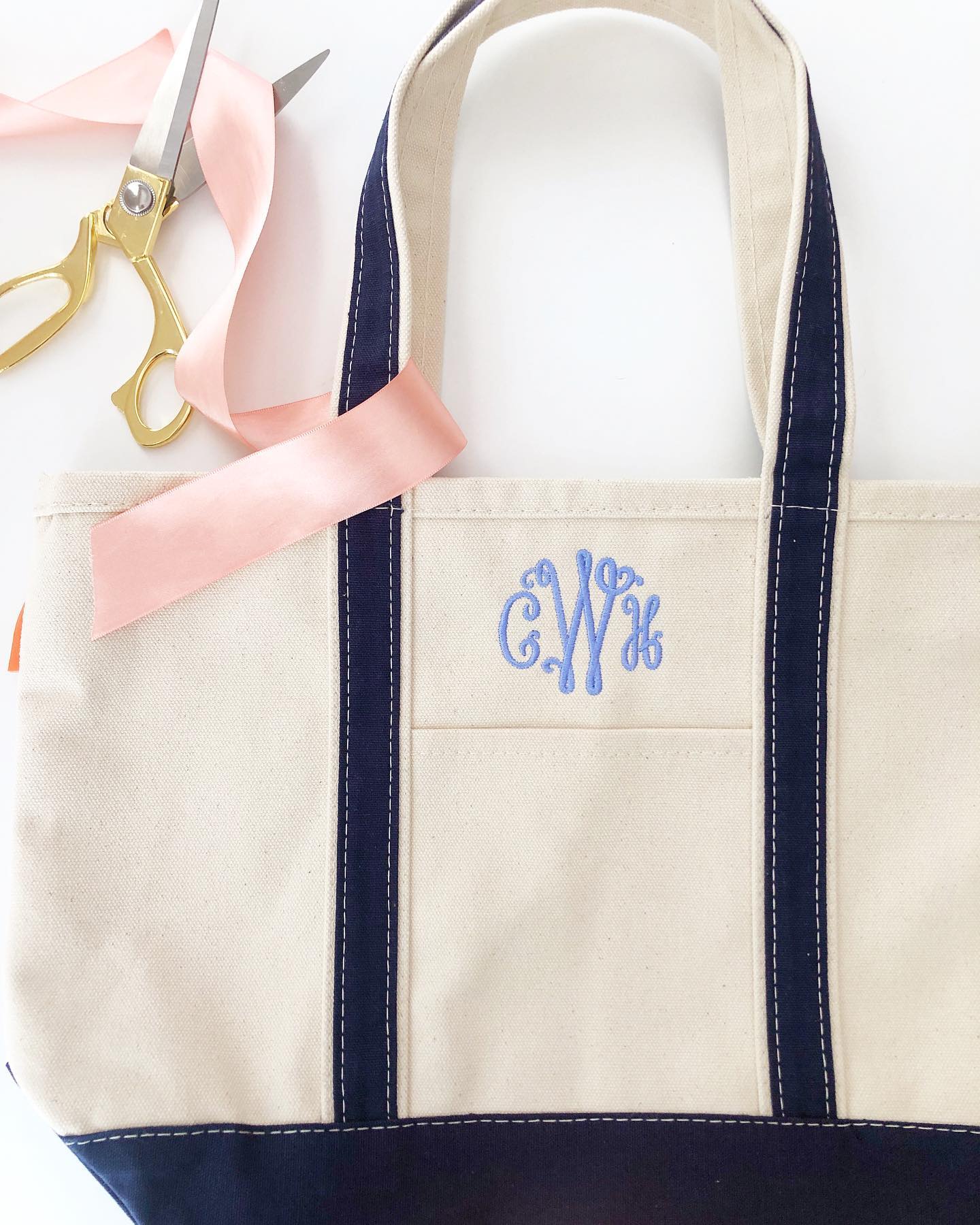 Embroidered Personalized Canvas Tote Bag