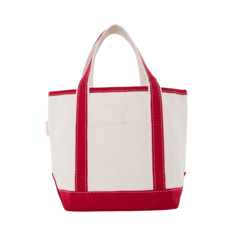 Embroidered Small Open Top Canvas Tote Bag - Carolina Dandy