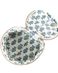 Inside of Quilted Block Print Circle Travel Case