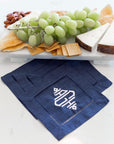 Personalized Linen Cocktail Napkins — Set of Four