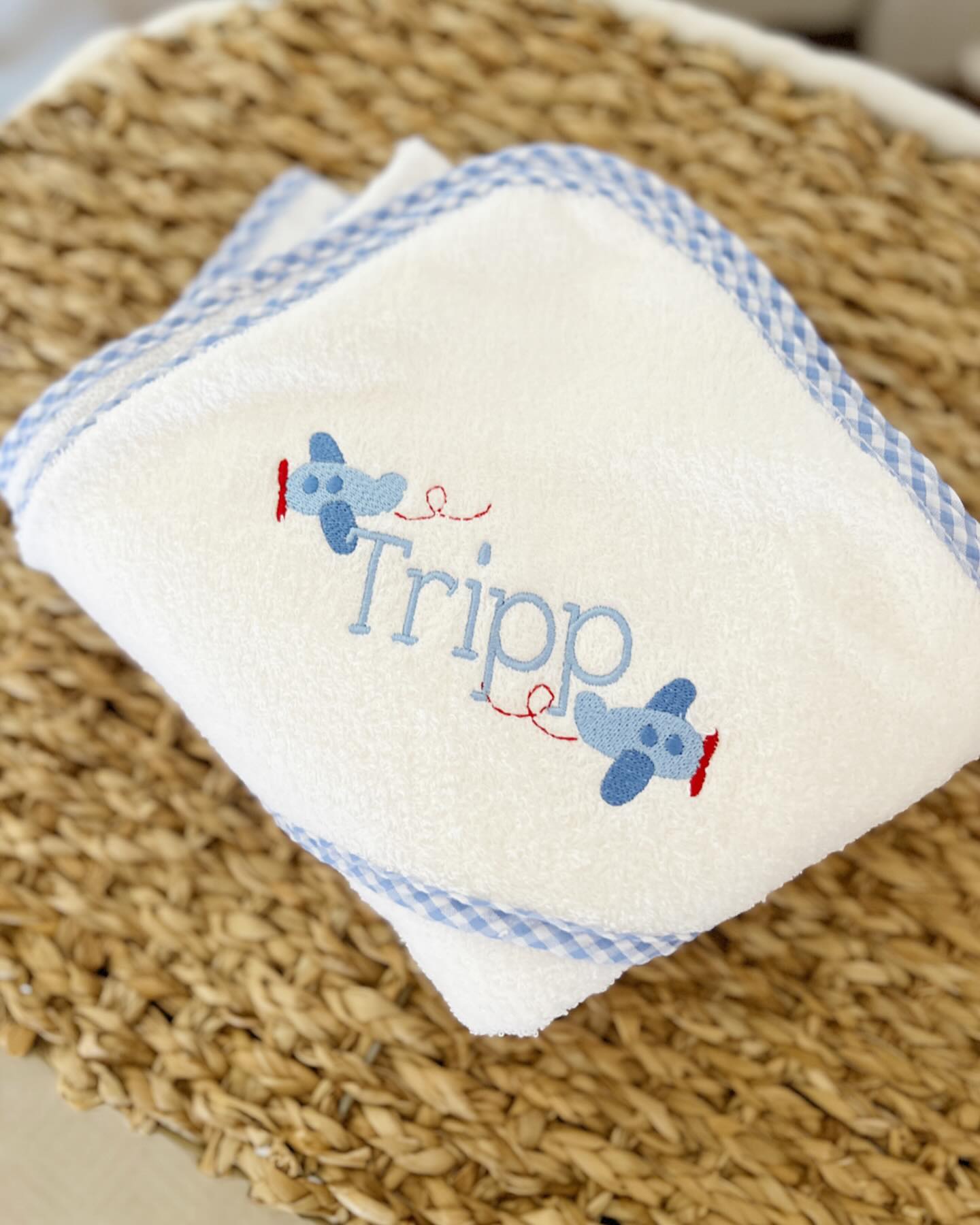 Monogrammed Baby Hooded Bath Towel for baby shower gift