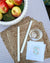Classic hostess gift, monogrammed white linen cocktail napkins