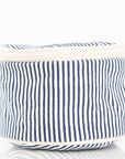 Monogrammed Navy Stripe Circle MakeUp Jewelry Case