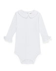 baby girl white peter pan collar bodysuit with personalized name