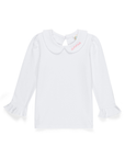 White blouse with a Peter Pan collar on a white background