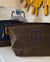 Khaki Waxed Canvas Men's Toiletry Bag, Monogrammed
