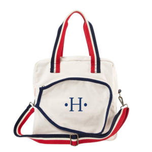 Red, White, and Blue Pickleball Canvas Tote Bag
