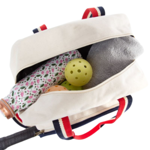 Red, White, Blue Pickleball Canvas Tote Bag Inside View 2