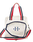 Red, White, and Blue Pickleball Canvas Tote Bag

