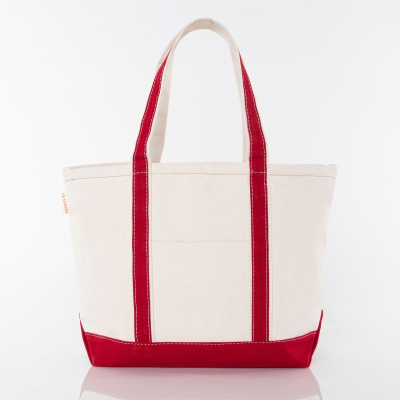 Red Trim Custom Canvas Tote Bag