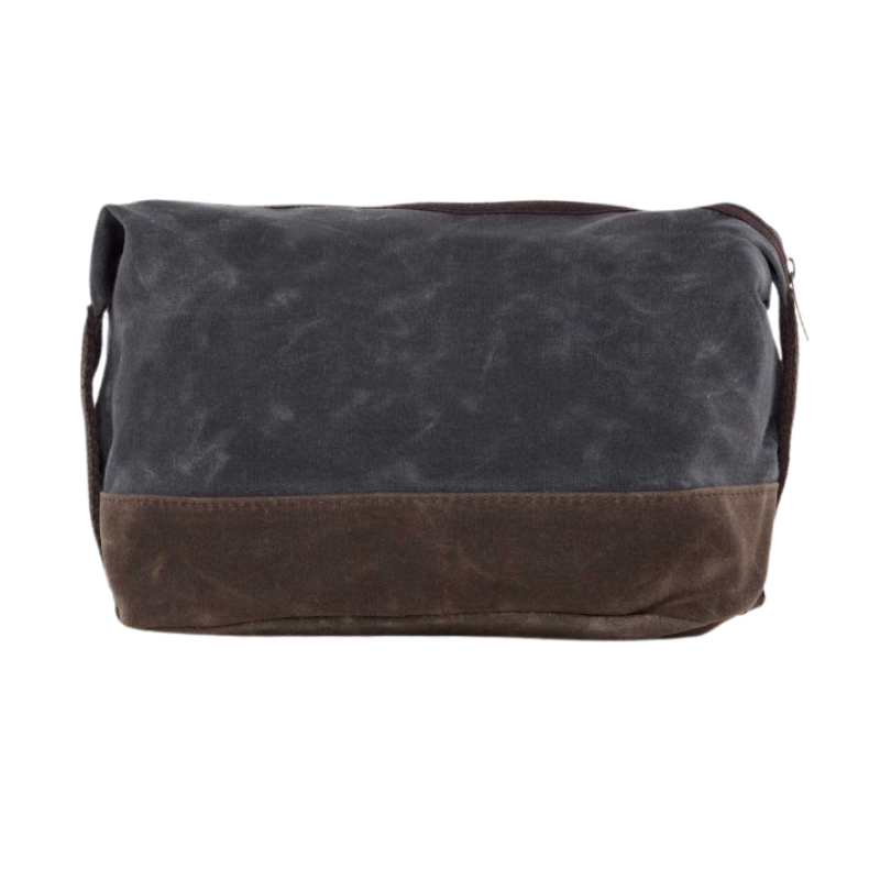 Slate Waxed Canvas Dopp Kit for Men