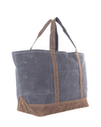 Embroidered Waxed Canvas Large Tote Bag