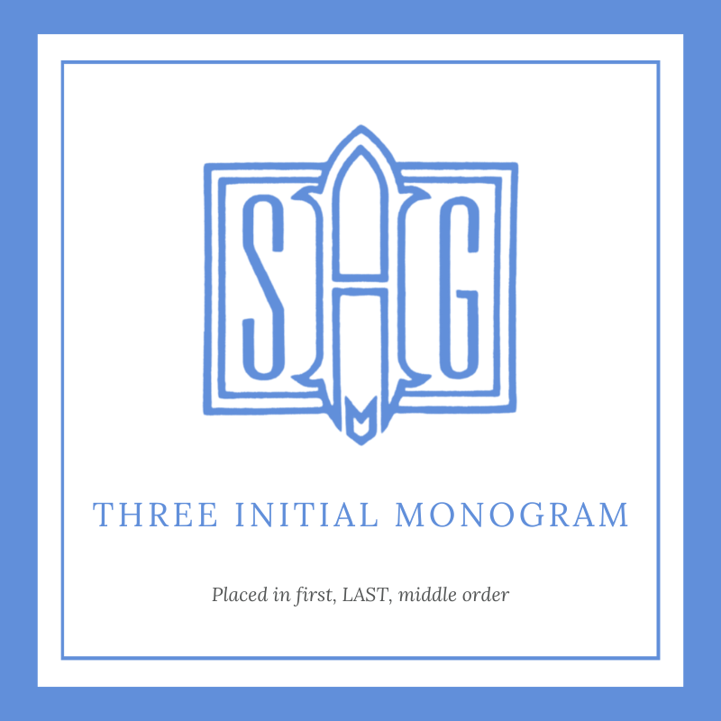 How to format a three initial monogram