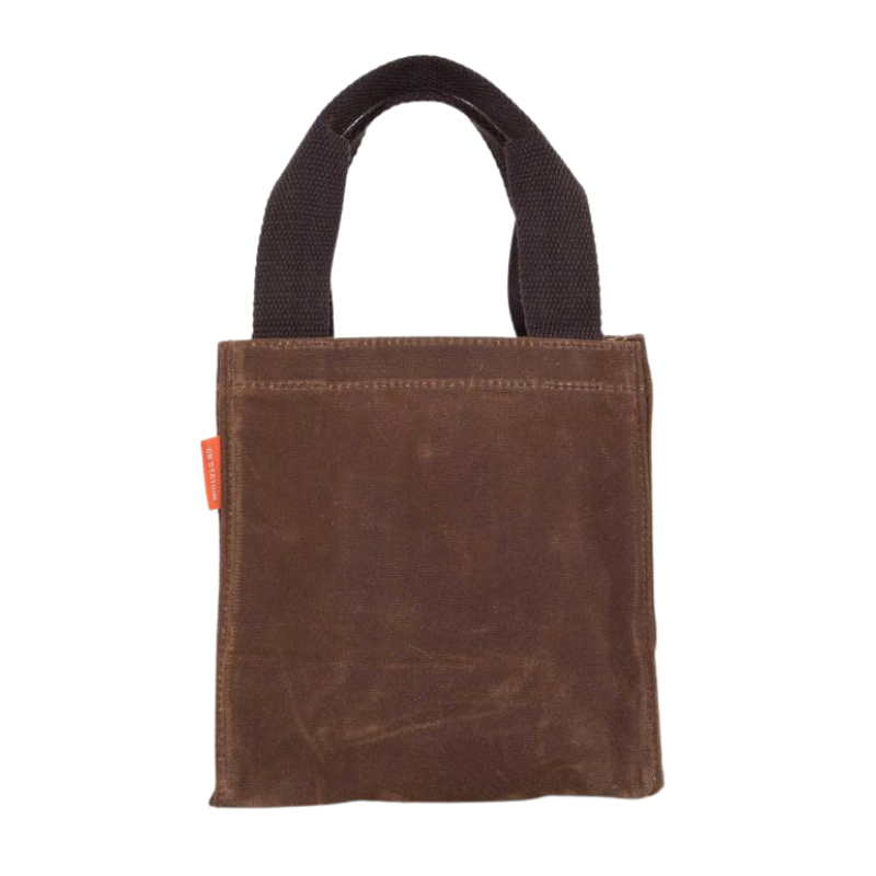 Waxed Khaki Canvas Beer Bottle Carrier, Embroidered
