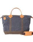 Waxed Slate Canvas Weekender Bag, Embroidered