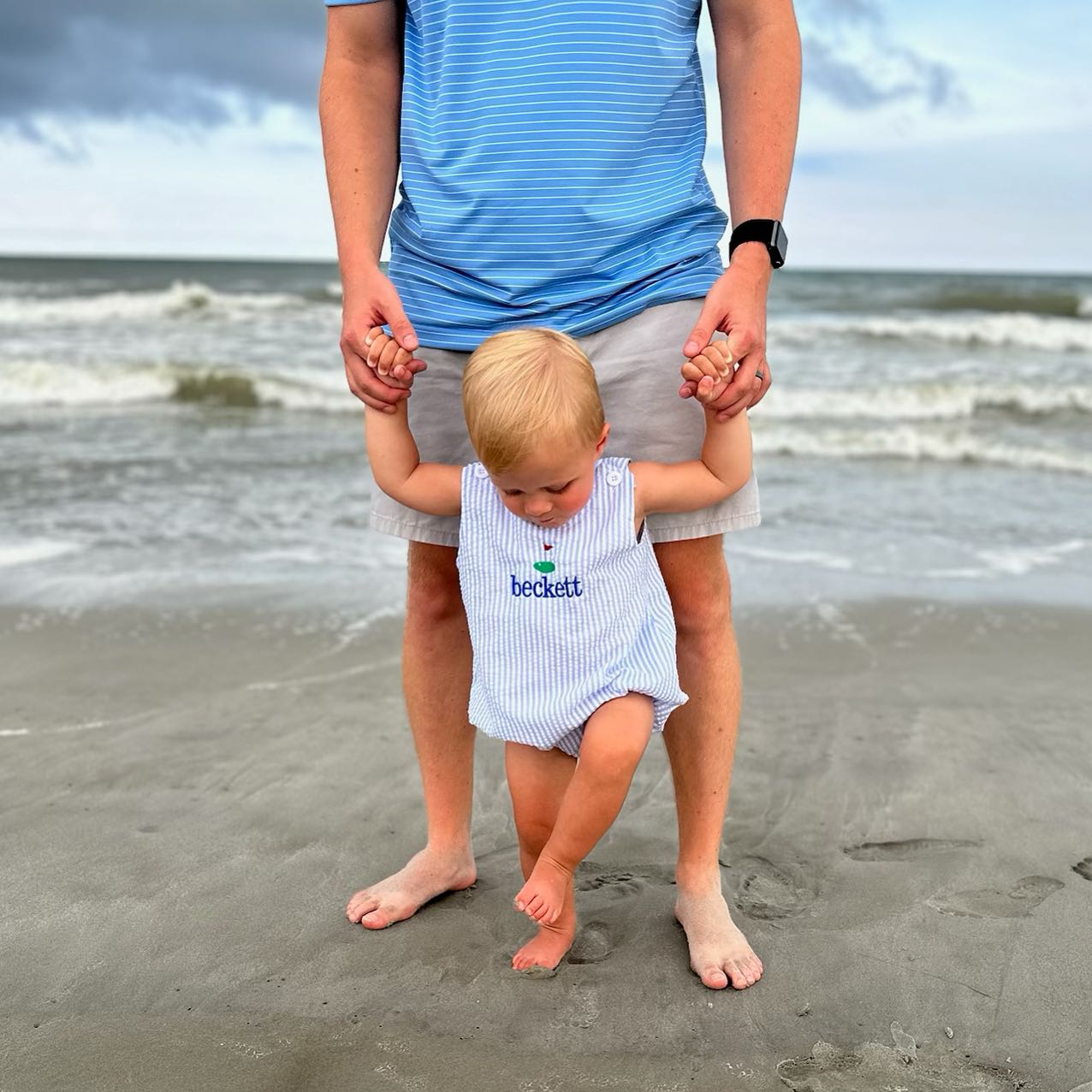 baby boy seersucker bubble monogrammed