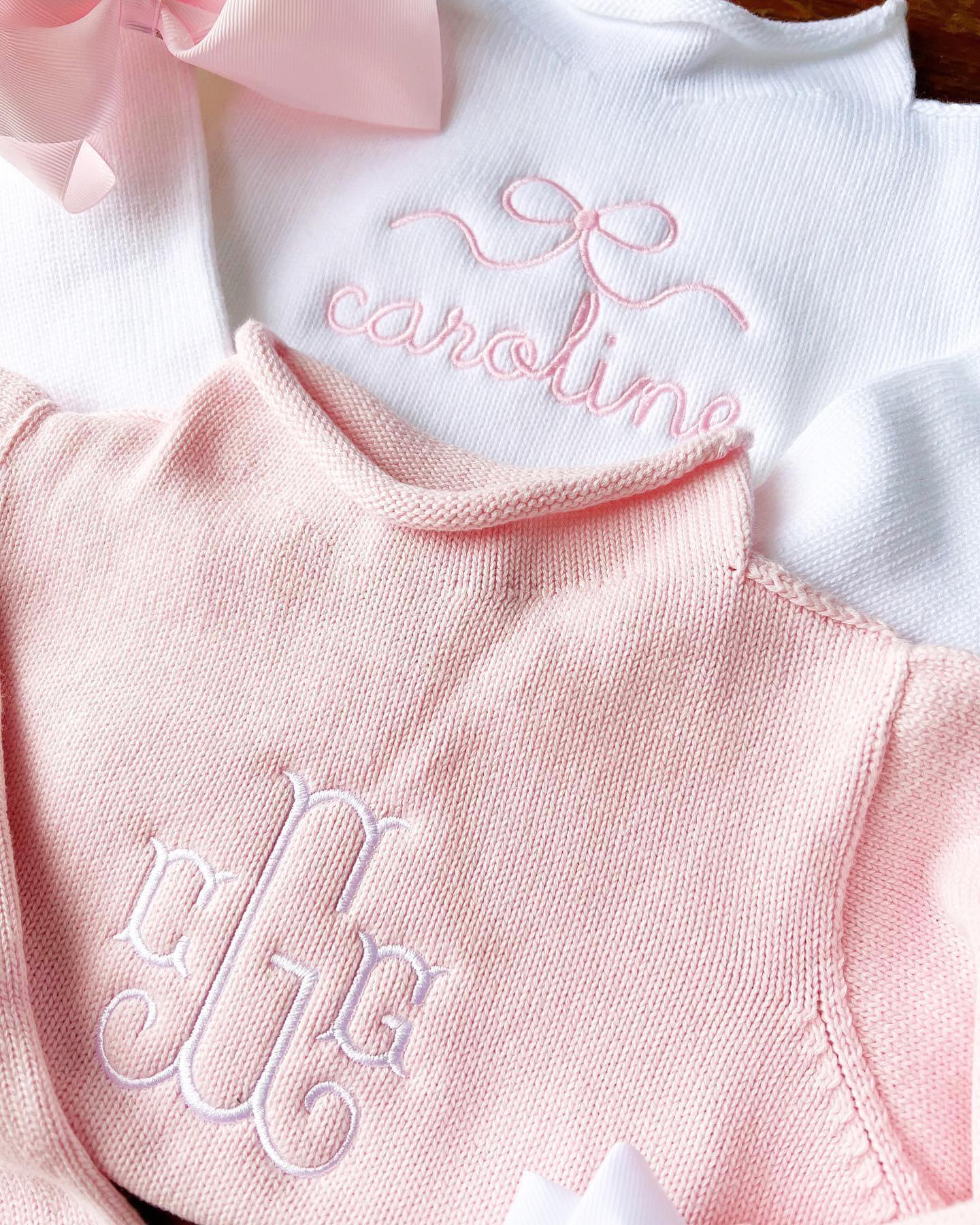 classic children's roll neck sweaters monogrammed
