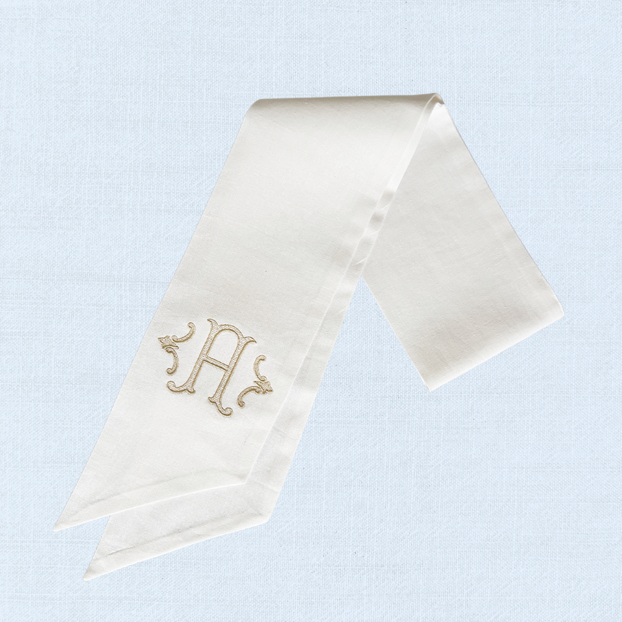 custom embroidered wreath sash for front door decor