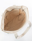 inside of canvas tote bag on white background