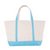 Large Pink Trim Canvas Tote Bag, Embroidered