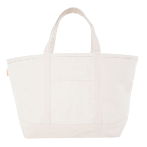 Large Natural Trim Canvas Tote Bag, Embroidered