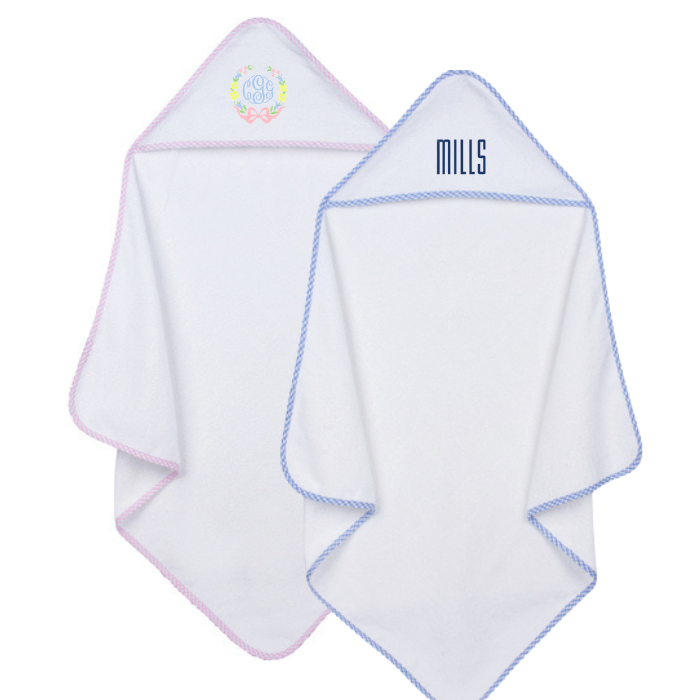 monogrammed baby and toddler hooded bath towel